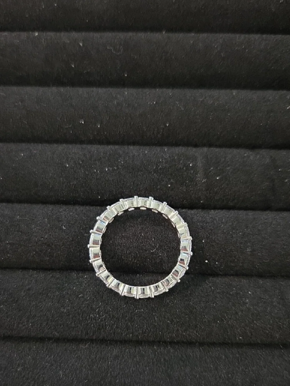 Pavoi 14k White Gold Plated Cubic Zirconia Eternity Band Sz 7 3/4-8